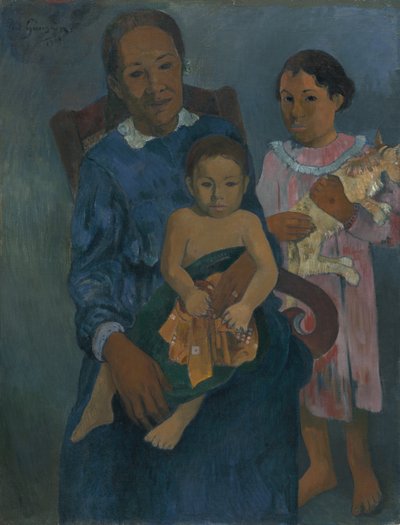 ポリネシアの子供を持つ女性、1901 作： Paul Gauguin