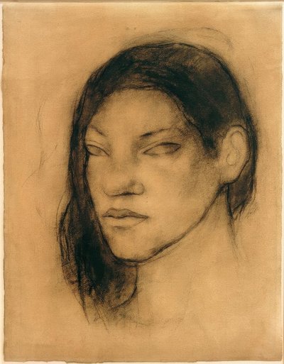 タヒチの女性の肖像画 作： Paul Gauguin