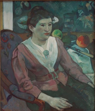 セザンヌの静物を持つ女性の肖像-マリー・ダー 作： Paul Gauguin