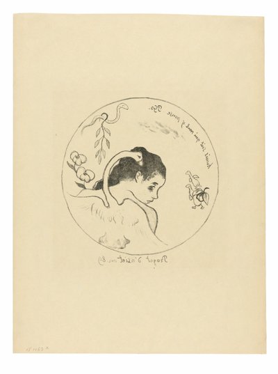 Projet d’assiette (Leda) (プレート [Leda] のデザイン)、Volpini Suite の口絵 作： Paul Gauguin