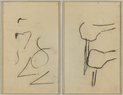 落書き; 二つの形 [裏面] 作： Paul Gauguin