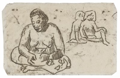 座っている女性 (シスター オブ チャリティーの絵画に関連) 作： Paul Gauguin