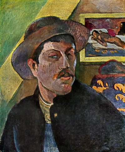 帽子の自画像、1893-1894 1939。 作： Paul Gauguin