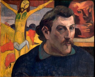 黄色いキリストとの自画像 作： Paul Gauguin