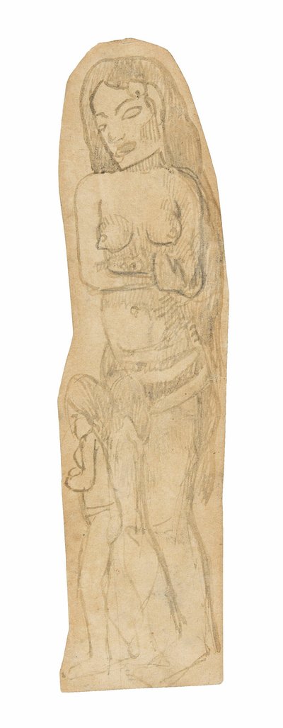 マオリの女性と子供のスケッチ 作： Paul Gauguin