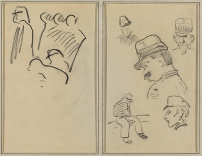 兵隊; 4 人の兵士と座っている人物 [裏面] 作： Paul Gauguin