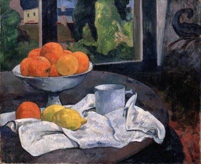 フルーツとレモンのボウルのある静物、1889〜90年頃（キャンバスに油彩） 作： Paul Gauguin
