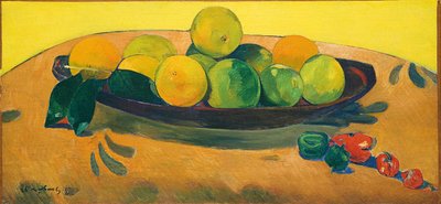 果物と唐辛子のある静物。果物とピーマンのある静物、1892 作： Paul Gauguin