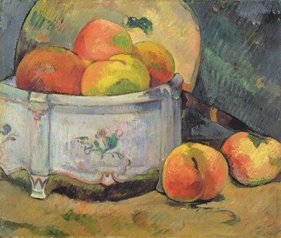 桃のある静物、1889年頃（パネルに油彩） 作： Paul Gauguin