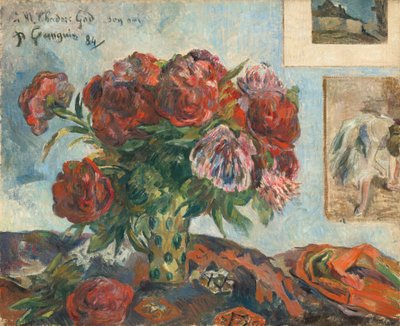 牡丹のある静物、1884年。 作： Paul Gauguin