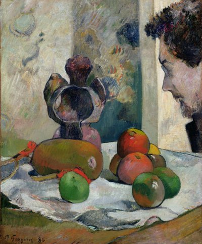 ラヴァルの横顔のある静物 作： Paul Gauguin