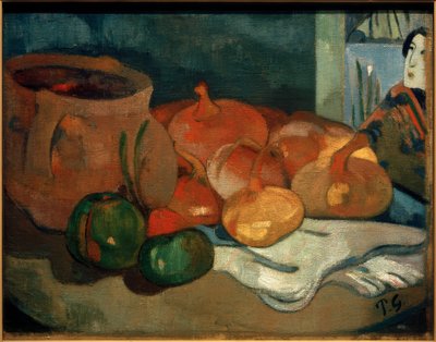 玉ねぎのある静物 作： Paul Gauguin
