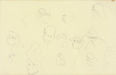 頭と人物の研究、1893年 作： Paul Gauguin