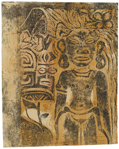 タヒチアンアイドル、女神ヒナ、1894〜95年 作： Paul Gauguin