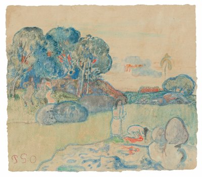 タヒチの風景 作： Paul Gauguin