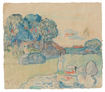 タヒチの風景 作： Paul Gauguin