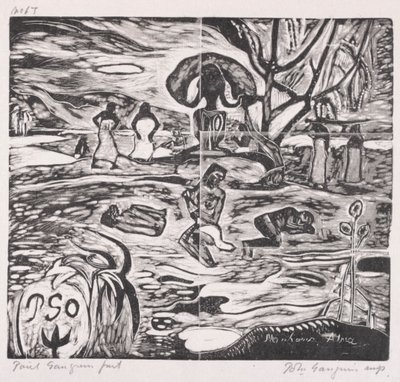 タヒチシリーズ：神への供物 作： Paul Gauguin