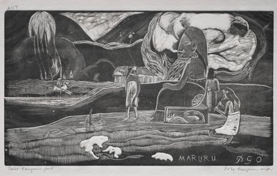 タヒチシリーズ：礼拝 作： Paul Gauguin