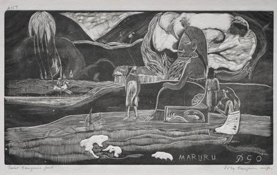 タヒチアンシリーズ：崇拝。 作： Paul Gauguin