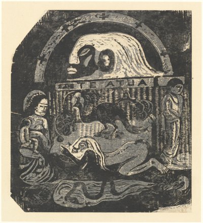Te Atua The Gods Small Plate、1895 年以降。 作： Paul Gauguin