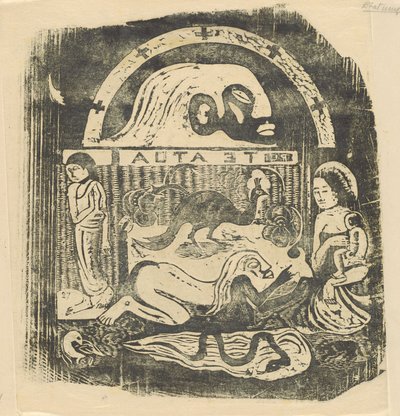 Te Atua The Gods Small Plate [直訳]、1895 年以降。 作： Paul Gauguin