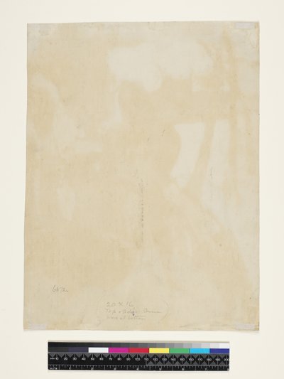 Te Faruru（verso）1894（和紙にモノタイプ、水彩、ガッシュ） 作： Paul Gauguin