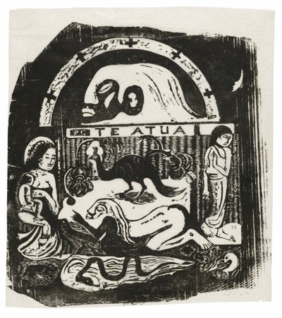 テ・アトゥア（神）、後期木版画組曲より 作： Paul Gauguin