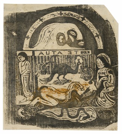 テ・アトゥア（神）、後期木版画組曲より 作： Paul Gauguin