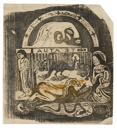 テ・アトゥア（神）、後期木版画組曲より 作： Paul Gauguin