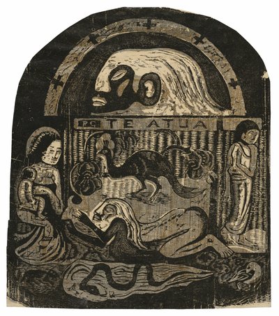 テ・アトゥア（神）、後期木版画組曲より 作： Paul Gauguin