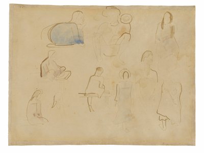 タヒチの人物に関する 10 の研究 作： Paul Gauguin