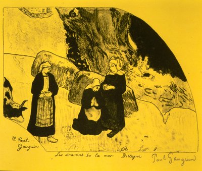 海の戯曲、ブルターニュ、ヴォルピーニ組曲より: Dessins lithographiques, 1889., 1889. 作： Paul Gauguin
