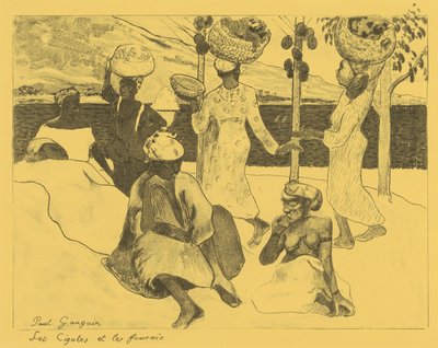 バッタとアリ: マルティニークのお土産、Volpini Suite: Dessins l...、1889 年より。 作： Paul Gauguin