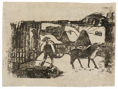後期木版画集より「牛車」 作： Paul Gauguin
