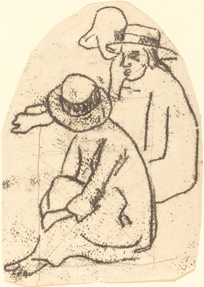 3人のタヒチ人 (「愛の姉妹」のための習作) 作： Paul Gauguin