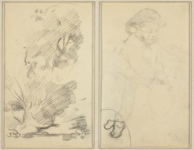 木; Breton Boy のスケッチ [裏面] 作： Paul Gauguin