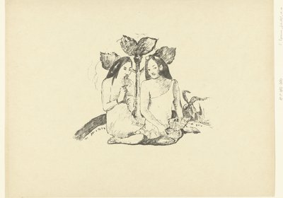 座っている 2 人のマオリの女性 タヒチ レプルーヴ（シリーズタイトル） 作： Paul Gauguin