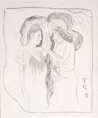 2人のタヒチ女性、1894年頃 作： Paul Gauguin