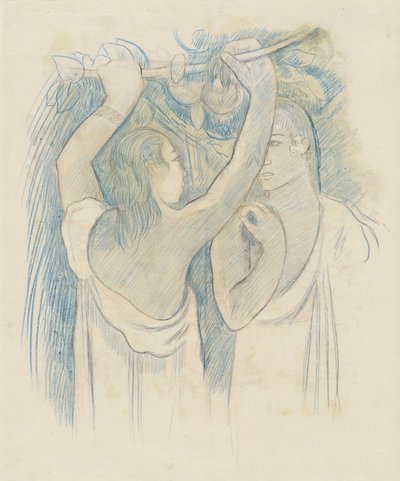果物を集める 2 人のタヒチ人 [裏面] 作： Paul Gauguin