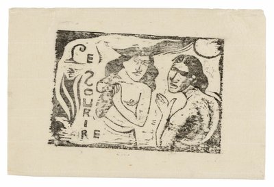Le Sourire のヘッドピース、2 人の女性のおしゃべり 作： Paul Gauguin