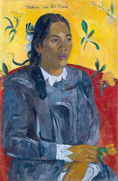 花を持つ女性の母。 作： Paul Gauguin