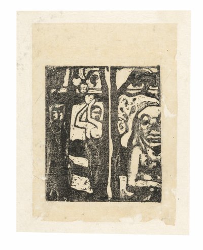 果物とオビリを摘む女 作： Paul Gauguin