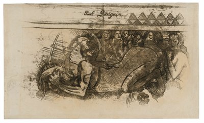 猫を持つ女性 作： Paul Gauguin