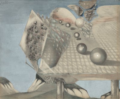 球、四角、柱などを使った構図。 作： Paul Gaulois