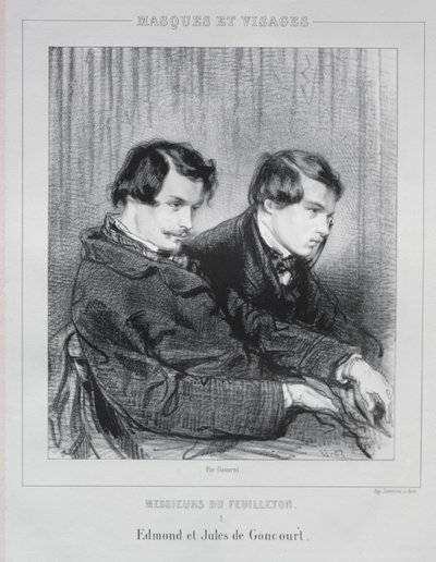 エドモンドとジュールドゴンクール、1853年。 作： Paul Gavarni