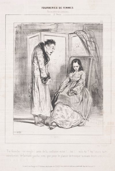 Fourberies de Femmes：感情の問題では、1842年。 作： Paul Gavarni
