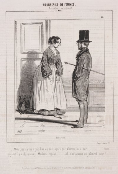 Fourberies de Femmes：感情の問題では、1842年。 作： Paul Gavarni