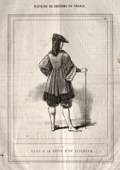 フランスの衣装の歴史：領主に従う人々 作： Paul Gavarni