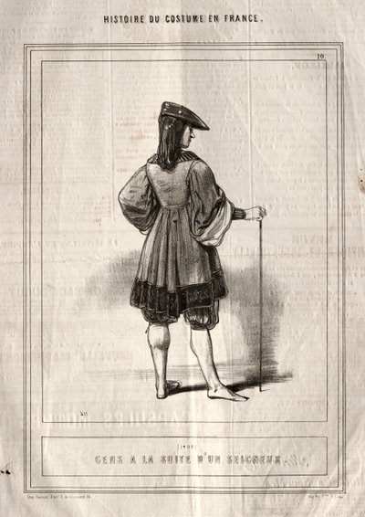 フランスの衣装の歴史：領主に従う人々 作： Paul Gavarni