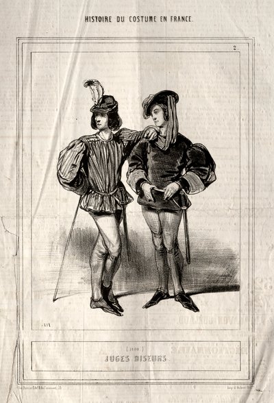 フランスの衣装の歴史：裁判官セイヤーズ、1843年。 作： Paul Gavarni
